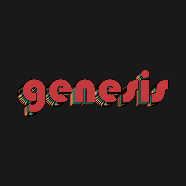 Genesis - Retro Rainbow Typography Style 70s by susugantung99