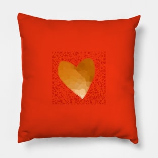 Small Gold Heart on Red Pillow