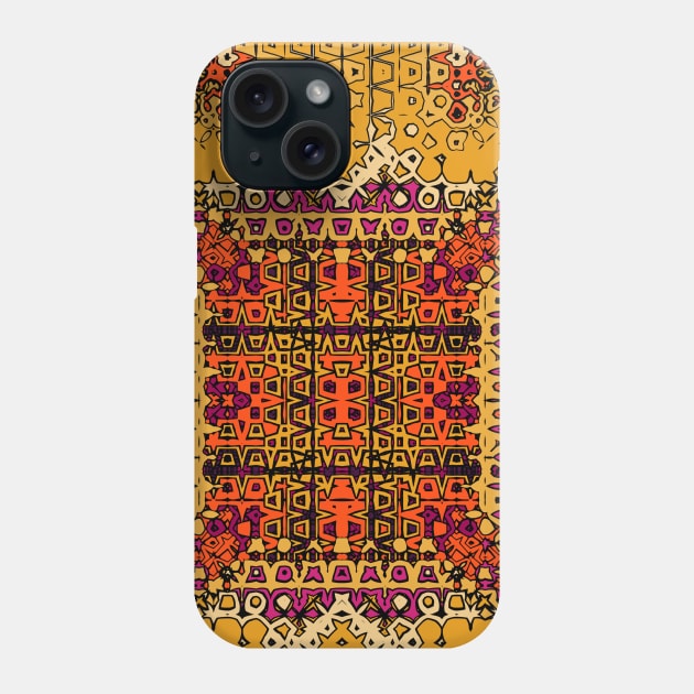 Orange Brown Mandala Pattern Phone Case by mounhome