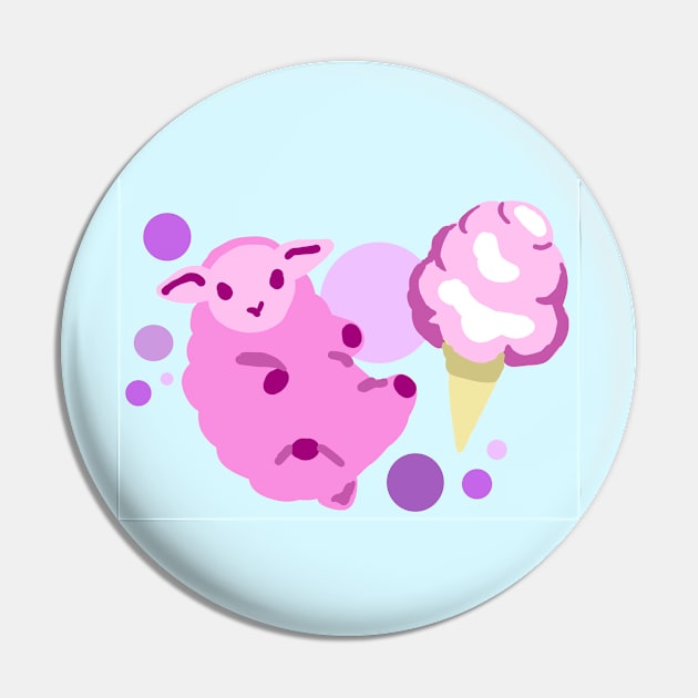 Cotton Candy Sheep Pin by allthebeanz