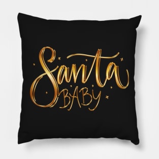 Santa Baby in Gold Pillow