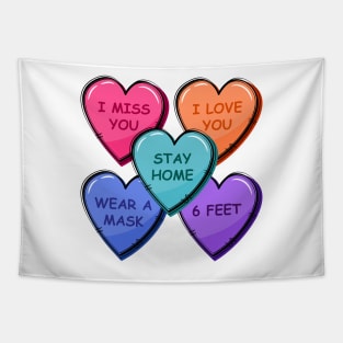 Quarantine Valentine Heart Candy Sticker Pack Tapestry