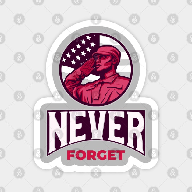 NEVER FORGET Memorial Day Patriotic Magnet by Freckle Face