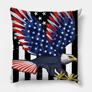 Patriotic Eagle T-Shirt 4th of July USA American Flag Pillow