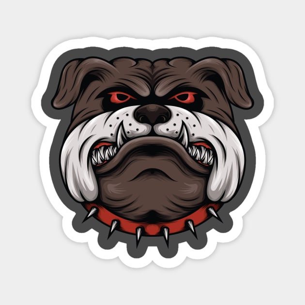 Bulldog head Magnet by JagatKreasi