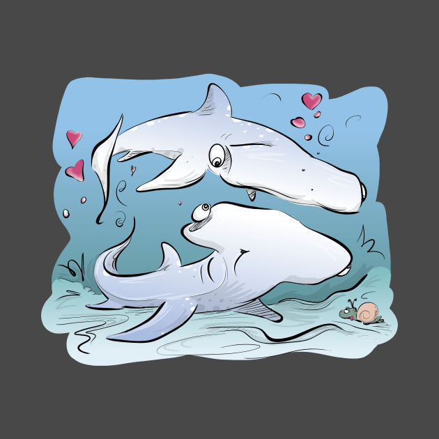 Hammerhead Couple (Color) by Jason's Doodles