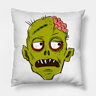 Bored zombie face, illustration Pillow