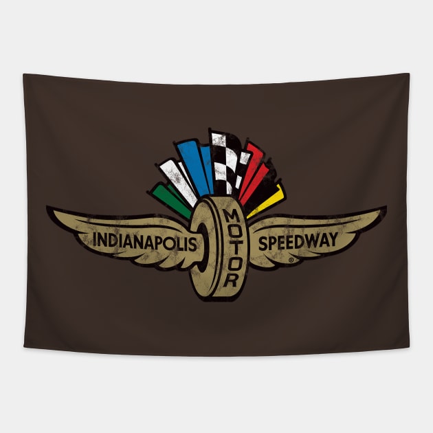 Indianapolis Motor Speedway Distressed Logo Tapestry by StebopDesigns