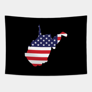 West Virginia State Shaped Flag Background Tapestry