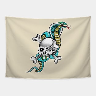 snake and skull Tapestry