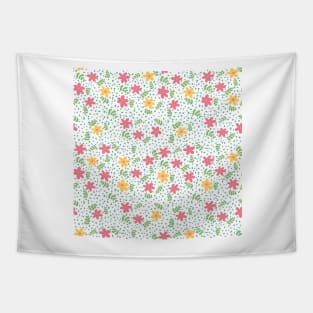 Flowers Pink and Yellow Tapestry