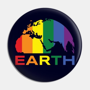 Planet Earth Rainbow Colours Pin