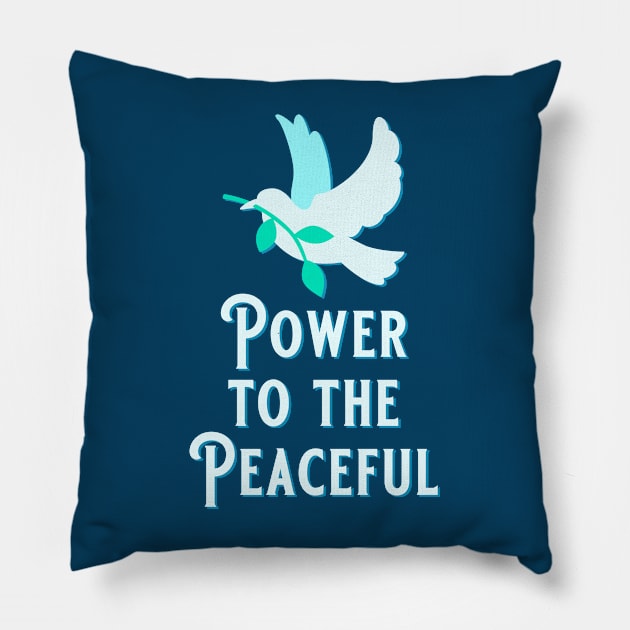 Peace Dove - Power to the Peaceful Pillow by TJWDraws