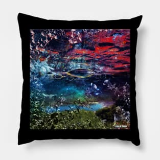 crimson wedland in collage photography ecopop art Pillow