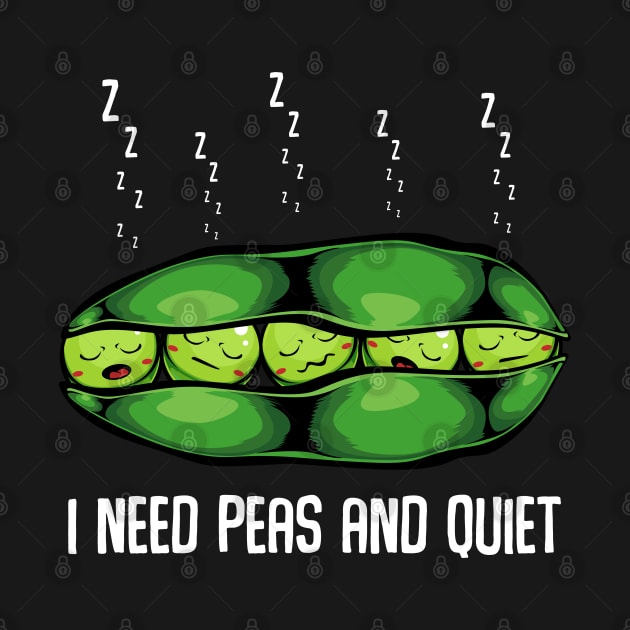 Peas - I Need Peas And Quiet - Cute Sleeping Vegetables by Lumio Gifts