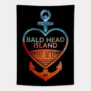 Bald Head Island Beach, North Carolina, Sandy Heart Ship Anchor Tapestry