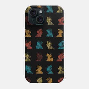 Colourful Watercolour face silhouette pattern Phone Case