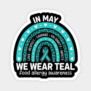 Food Allergy Awareness Month I Wear Teal Ribbon Support Magnet