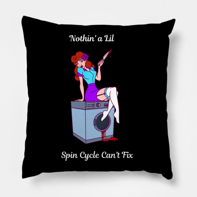 Spin Cycle Pillow by Mad Ginger Entertainment 