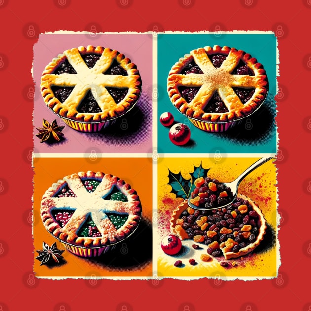 Mince Pie Marvel: A Pop Art Extravaganza - Classic Christmas by PawPopArt