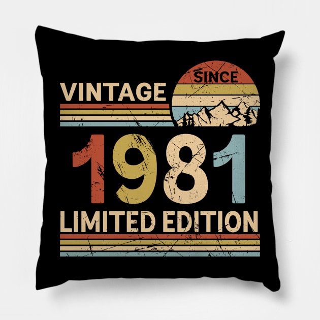 Vintage Since 1981 Limited Edition 42nd Birthday Gift Vintage Men's Pillow by Schoenberger Willard