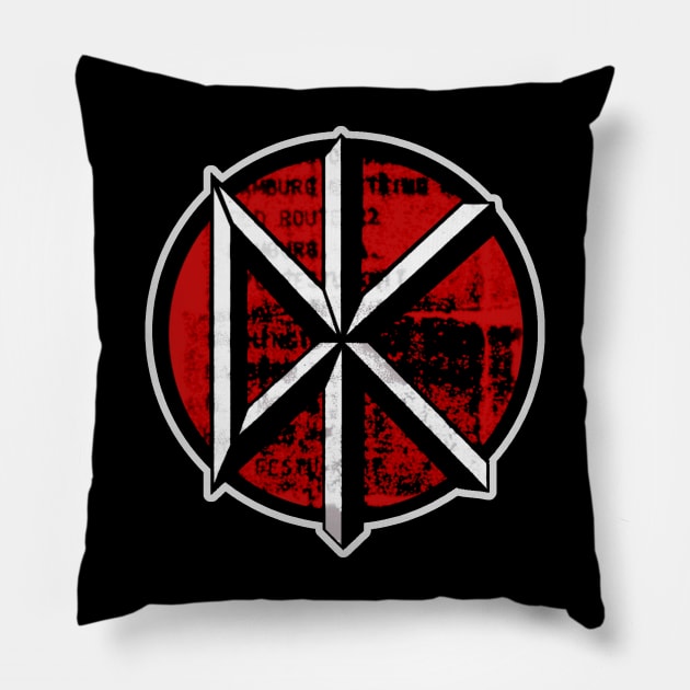 Red note dead kennedys Pillow by Vigoroznat