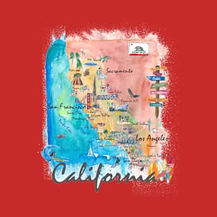 California_Illustrated_Map_2nd_EditionM T-Shirt