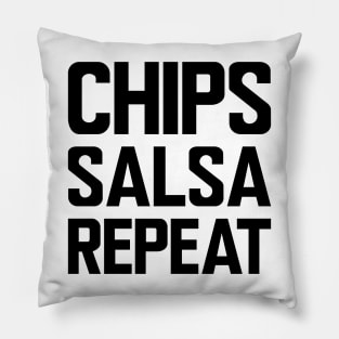 Chips Salsa Repeat Pillow