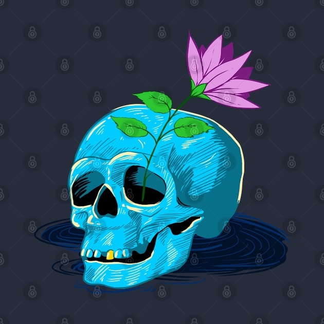 skull and rose by SULY