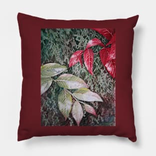 Tropical Foliage Watercolour Painting Pillow