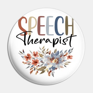 Flower Teacher SLP Speech Therapist Back to School Pin