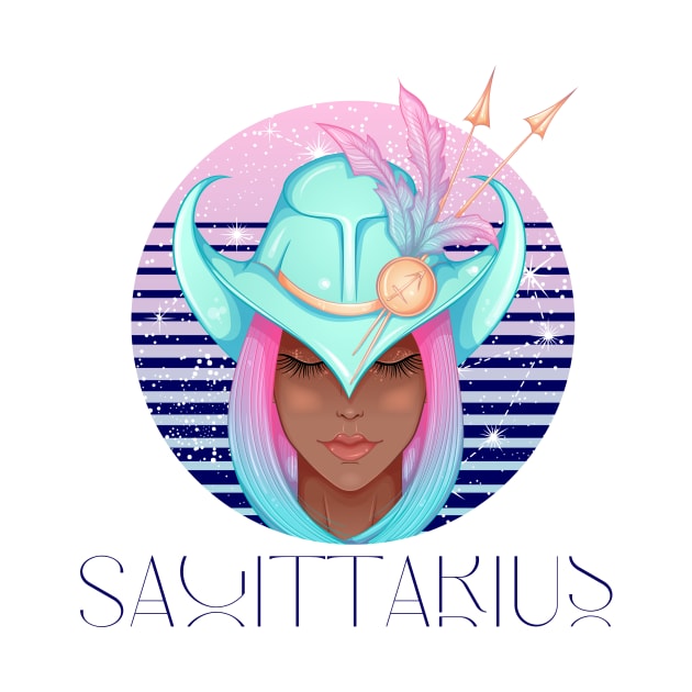 Sagittarius Zodiac Sign | Circle Beautiful Girl by Violete Designs