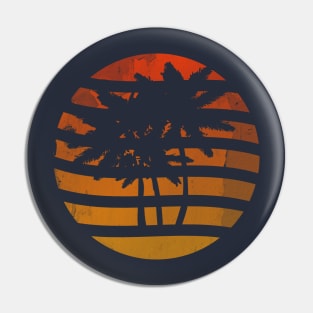 Palm Trees Cool Abstract Sunset Grunge Pin