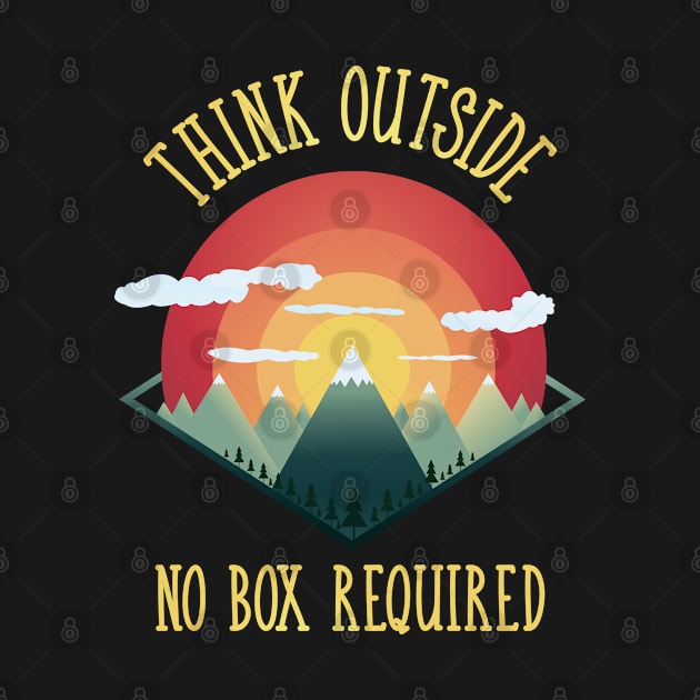 Think outside the Box Outdoor Nature hiking, snowboard biking downhill cycle gift by MrTeee