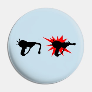 Zombie Pack-a-Punched Ray Gun on Light Blue Pin