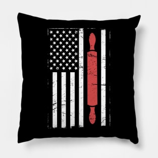 American Flag Rolling Pin | Patriotic Baker Design Pillow