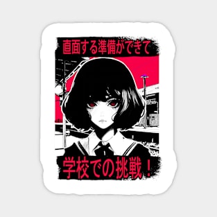 manga -style high school girl Magnet