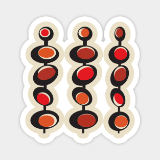 Atomic Age Design in Shades of Red Magnet