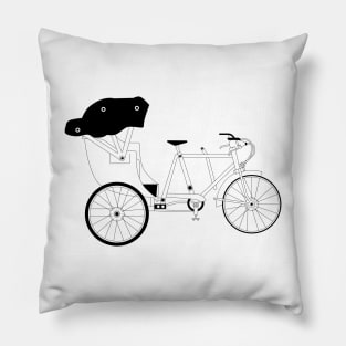 Rickshaw Black Outline Pillow