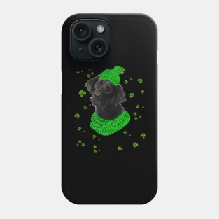 Labrador Black Hat St Patricks Day Shamrock Phone Case