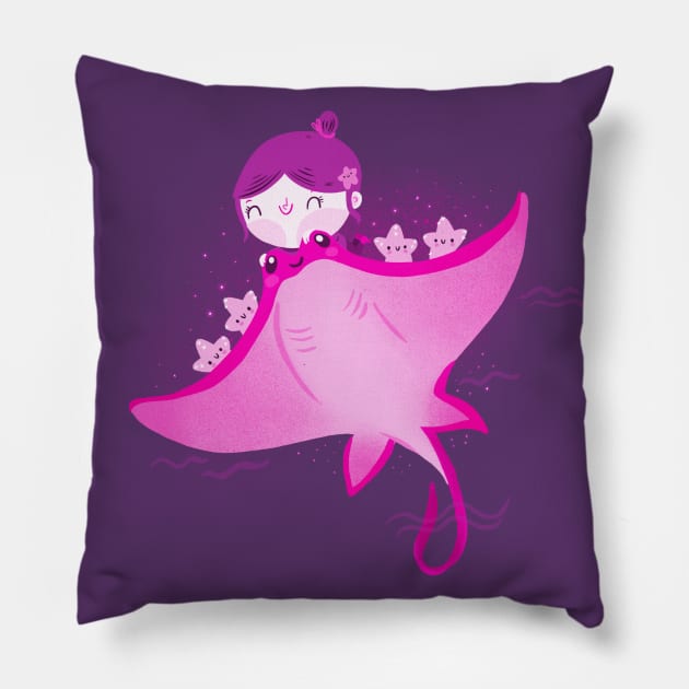 Manta ray Pillow by Mjdaluz