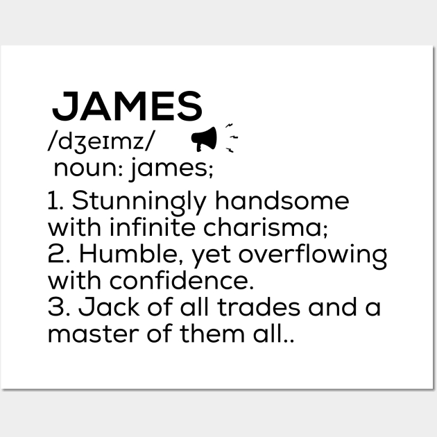 James First Name Meaning Art Print-any Name Meaning Art 