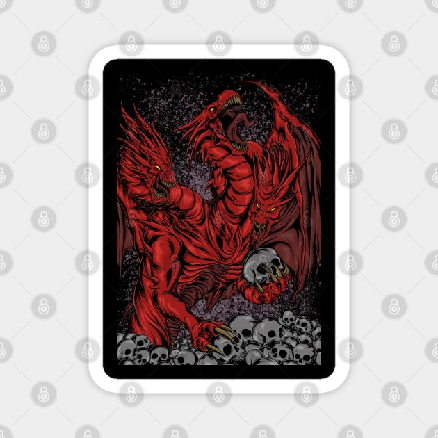 the gatekeeper dragon of hell Magnet by sugiartoss_