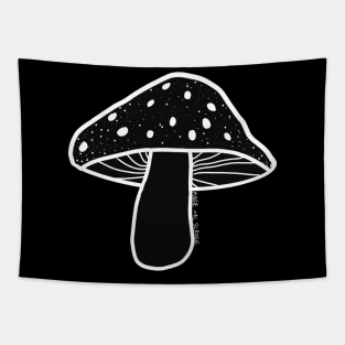Cool Black And White Mushroom Tapestry