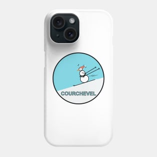 Frosty the Snowman skiing in Courchevel Phone Case