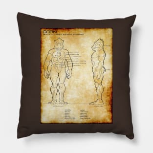 Parchment Showing Arena Reptilian Bad Guy Pillow