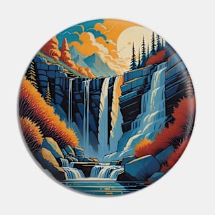 Beautiful paint of waterfall Pin