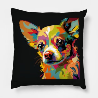 Colorful Chihuahua Art Pillow