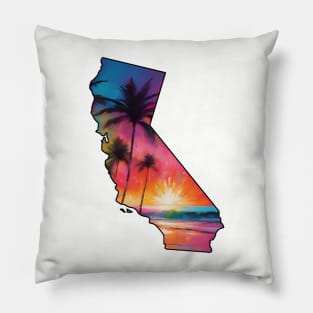 California State Beach Sunset Pillow