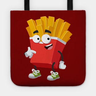 cartoon paper packaging french fries mascot showing himself Tote